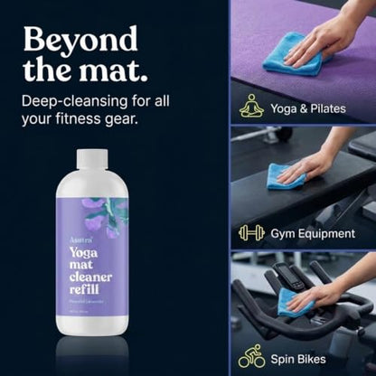 ASUTRA Yoga Mat Cleaner Spray Refill (Peaceful Lavender), 16 fl oz (16oz)