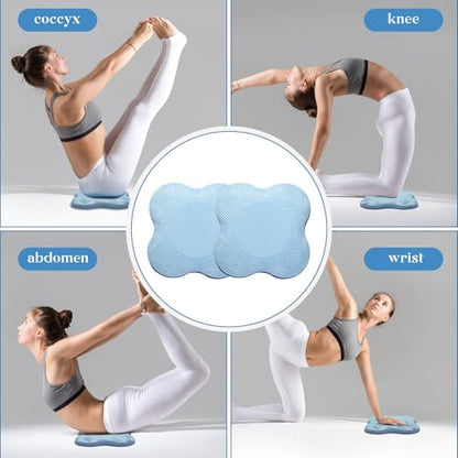 2 Packs Yoga Knee & Elbow Cushions - Extra Thick Foam for Knees, Elbows, Wrists, Hands & Head - Pilates & Kneeling Pads - Support Foam Pads for Women & Men - color: blue