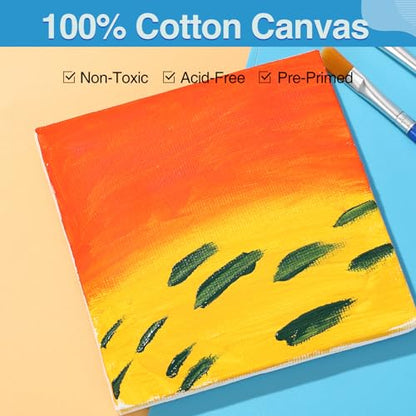 ESRICH Mini Canvases for Painting, 4x4In Canvas in Bulk 100 Pack, 2/5In Profile Small Square Canvas, Blank Canvases are Great for School Projects and Kids Birthday Parties, Home Decor Project. - size: 4x4in-100 Packs