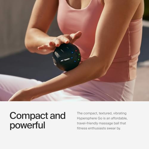 Hyperice Hypersphere Go Vibrating Ball Deep Tissue Massage Muscle Recovery | Myofascial Release for Trigger Points | Maintain Flexibility and Range of Motion | 3 Speeds | 2 Hour Battery Life | FSA-HSA