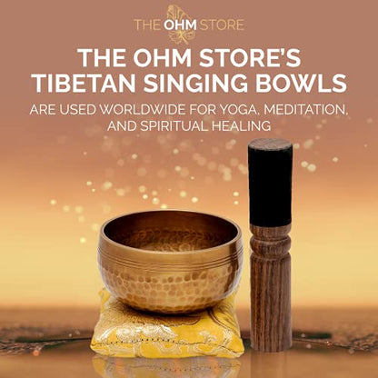 Tibetan Singing Bowl Set with Healing Mantra Engravings — Yoni Meditation Sound Bowl Handcrafted in Nepal — Yoga, Chakra Healing, Stress Relief, Mindfulness - size: 4 Inch Yoni Bowl