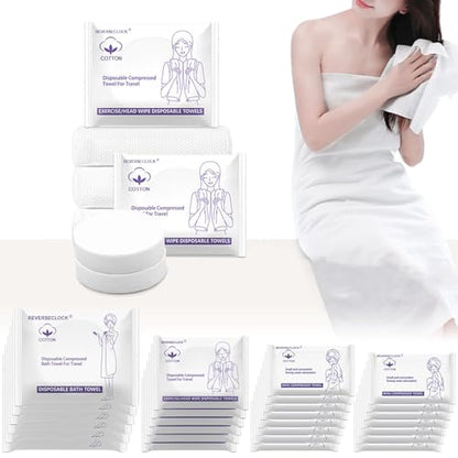 27 Pack Disposable Compressed Towels Set for Travel Portable Washcloths - size: 3 sizes of set s+M+L-27pcs