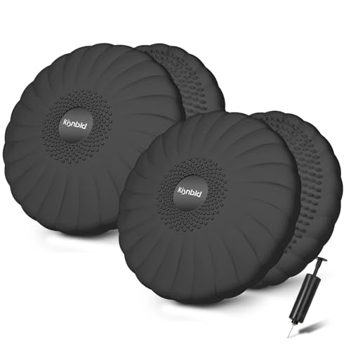kisnbld Wobble Cushion, Balance Disc with Pump, Core & Posture Training - color: 2Black