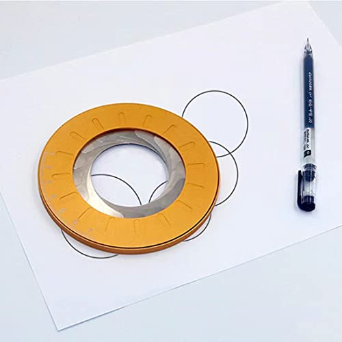 Circle Drawing Maker, Adjustable Rotary Circle Template Measuring & Drawing Ruler, Aluminum Alloy + Stainless Steel Drafting Ruler Measurement Tool for Circles