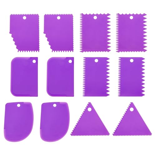 PATIKIL 12 Pcs Plastic Clay Scraper, 2 Set Pottery Tools Soft Carving Scraper Kit Clay Sculpting Tools Ceramics Cutter for Beginners Pottery Modeling, Purple - color: Purple