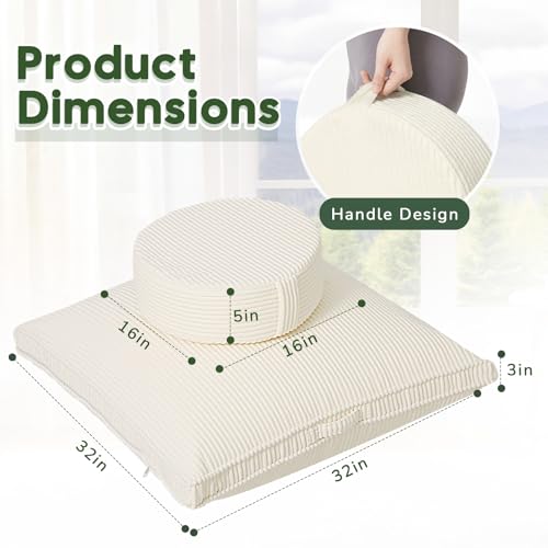 Meditation Cushion, 32x32inch Meditation Floor Pillow for Adults