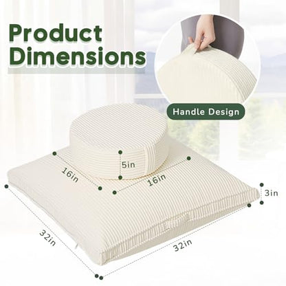 Meditation Cushion, 32x32inch Meditation Floor Pillow for Adults