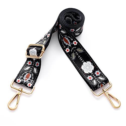 S-Jacorry Purse Strap Replacement Crossbody Wide Shoulder Strap Adjustable Canvas Straps Handbag Strap Replacement Belts - color: Gold Buckel-167
