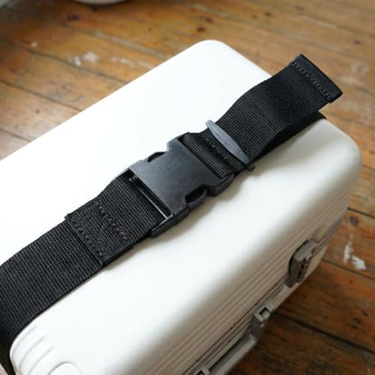 Black Luggage Strap to Fix Suitcase, Adjustable Lockable Strap for Travel - size: 80Inch