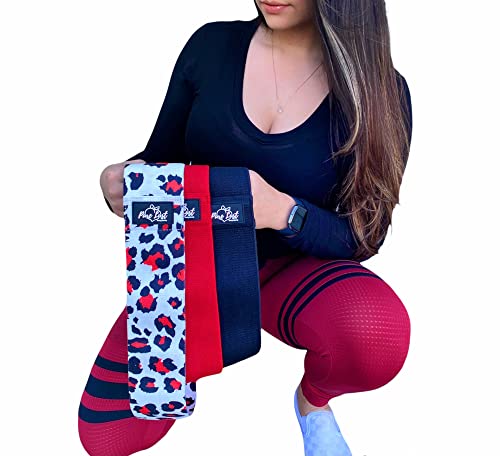 Pure Lust Booty Bands,Resistance Bands,Glute Bands,Fabric Workout Bands,Exercise Bands,Hip Bands,Red,Black,Leopard,Light,Medium & Heavy Resistance