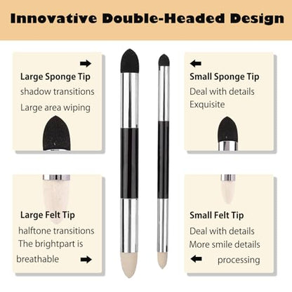 Haojiaho Blending Stump, 9pcs Blending Stumps, Blending Sponge Pens and Sandpaper Pencil Sharpener, Washable & Reusable, Tortillions Paper Art Blenders for Student Artist Charcoal Sketch Drawing