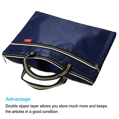 PATIKIL Waterproof Zipper File Bag, Documents Books Tools Storage Zip Pouch for Office Travel, Navy Blue - color: Navy Blue