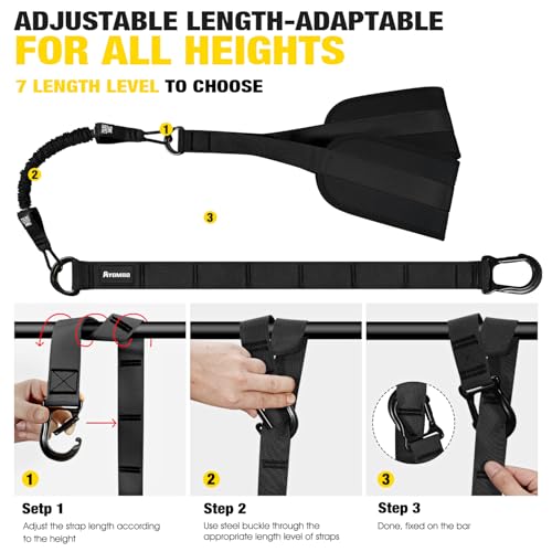 Ayombo Pull Up Assistance Bands, Resistance Bands for Pull Up Bar Workout, Adjustable Heavy Duty Pull Up Assist Equipment with 4 Assistance Bands, Home Gym Fitness Exercise Strength Training - color: 1-Black