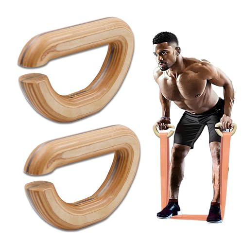 Wooden Resistance Bands Handles Versatile Exercise Handles with Anti-Slip Grip Tapes for Elastic Band Workouts Home Gym Strength Training and Full-Body Workouts - color: handles with embedded metal plates