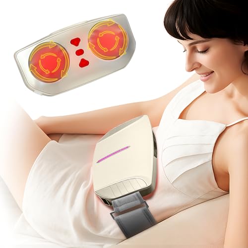 Double Disc Abdominal Massager with Heat, Stomach Massager for Digestion | Belly Cellulite Massage for Flattening Belly, Relieves Discomfort Caused by Bloating, Constipation,Stomach Pain