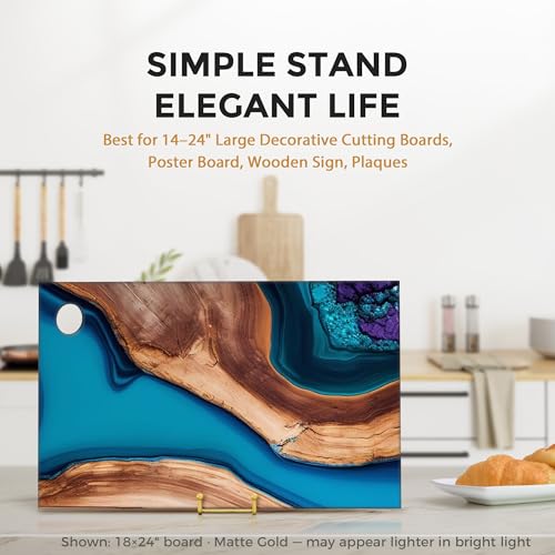 TR-LIFE 12 Inch Large Plate Stands/holder for Display - Metal Picture Frame Holder Stand + Small Easels for Platter, Book, Plaques, Photo, Tabletop Art (Gold 2 Pack) - size: 12 Inch