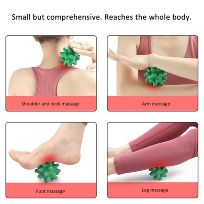 Soft Spiky Massage Balls, 2 Pcs Silicone Massage Ball for Plantar Fasciitis, Trigger Point Release Ball Deep Tissue Self Massage Ball Muscle Soreness Manual Massage Ball for Yoga Gym Exercise (Blue) - color: Blue