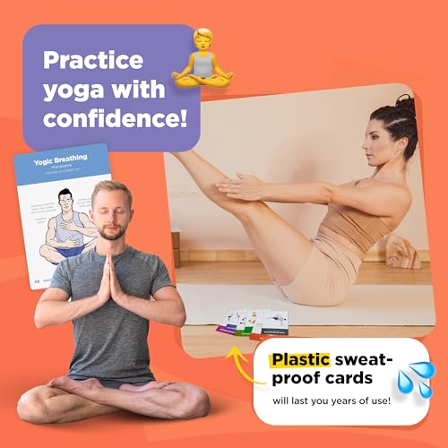 WorkoutLabs Yoga Cards – Beginner: Visual Study, Class Sequencing & Practice Guide with Essential Poses, Breathing Exercises & Meditation · Plastic Flash Cards Deck with Sanskrit