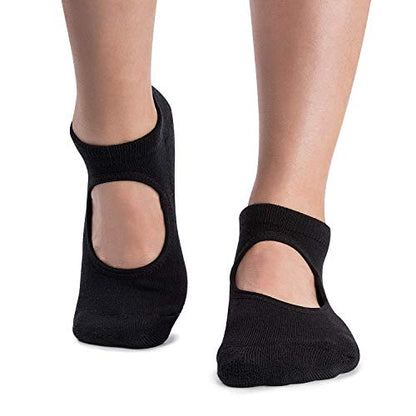 Non Slip Grip Yoga Socks for Women with Cushion for Pilates, Barre, Home - color: 3 Pairs-3 Black