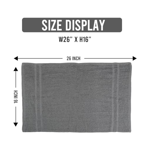 24 Pack Dark Grey Hand Towels 100% Cotton Spa Towel – 16x27 inches Highly Absorbable Facial Towels Gym, Hair, Face, Bulk Small Towels (Not Bleach Proof) - color: Grey, size: HAND TOWEL PACK OF 24 16X27