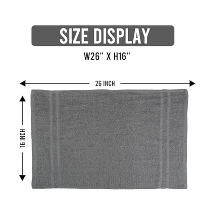 24 Pack Dark Grey Hand Towels 100% Cotton Spa Towel – 16x27 inches Highly Absorbable Facial Towels Gym, Hair, Face, Bulk Small Towels (Not Bleach Proof) - color: Grey, size: HAND TOWEL PACK OF 24 16X27
