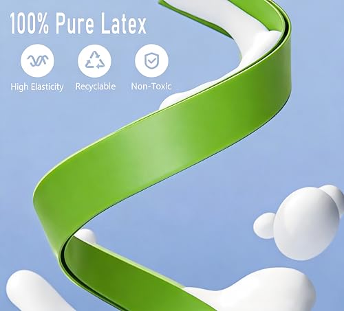 Resistance Bands Set of 5, 100% Natural Latex Skin-Friendly Exercise Loop Bands with 5 Resistance Levels for Legs, Glutes, Arms, Back - Includes Carry Bag for Home, Gym, Yoga, Pilates, Training