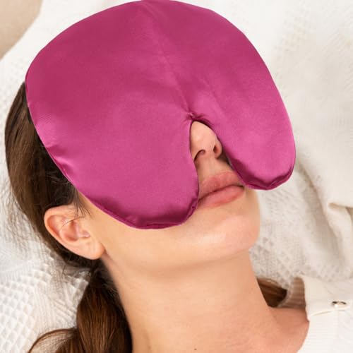 Weighted Sinus Mask, Warm Cold Compress Eye Mask for Dry Eyes, Migraine, Sinus Pressure Relief, Stress, Eye Pillow Microwavable Face Heating Pad for Puffy Eyes, Self-Care Gifts for Women - style: Face Pad-2