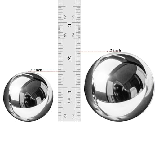 Baoding Balls with Chime 1.5 inch Stainless Steel Meditation Balls, Hand Exercise Massage Balls for Home Office Exercise, Stress Relief, Anxiety Reduction (1.5 Inch (with Bell Sound)) - size: 1.5 Inch (with bell sound)