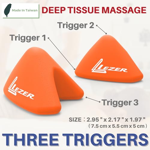 LEZER Trigger Massage Point, Manual Massage Ball, Hip Hook, Muscle Knot Release Tool, Deep Tissue Relief, Hip Flexor Iliacus Back Psoas Hand Foot Myofascial, Physical Therapy, 2.9 inｘ2.1 in（Orange） - style: 01 - Trigger Orange