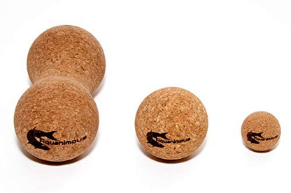 Aquanimous Cork Massage Balls Natural Firm Ultra-Light Eco-Friendly Deep Tissue Massage with Travel Bag (Set of 3)