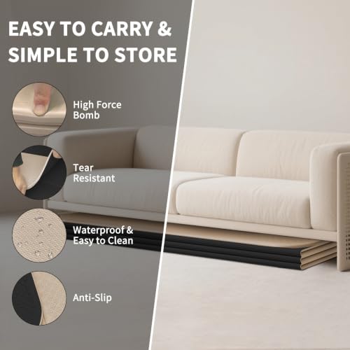 Foldable Yoga Mat Extra Large (74.0" x 47.2" x 0.4") | Double-Sided Non-Slip,Extra Wide Foldable Design,10mm Extra Thick ,Exercise Mat for Gym, Studio, Travel, Home Use - color: Beige+Black