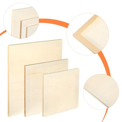 15-Pack Unfinished Wood Canvas Boards for Painting, 3 Sizes - Wooden Panels for DIY Art, Home Decor, and Craft Projects