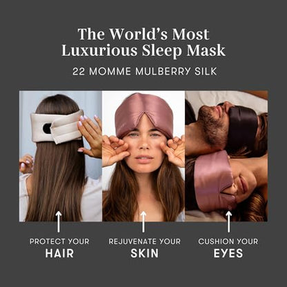 DROWSY Silk Sleep Mask - Face-Hugging, Padded Cocoon for Luxury Sleep in Total Darkness - 100% Pure Mulberry Silk (Moonlight Shadow) - color: Moonlight Shadow, size: 1 Count (Pack of 1)