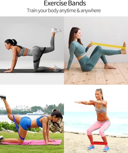 5-Level Resistance Bands Set - Skin-Friendly Exercise Bands for Home Fitness, Yoga, Leg Training & Physical Therapy