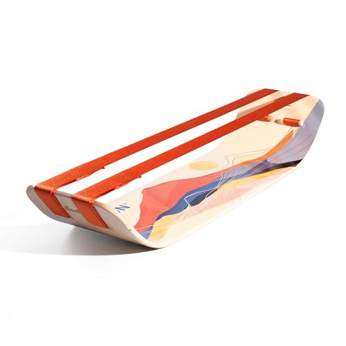 GIBBON SlackBoard, Balance Board Kids & Adults, Slackline Balance Trainer | 1 & 2 Line Options, Slack Board, Core Workout Equipment, Home Gym Training, Standing Desk Exercise, Yoga, Agility, Pilates - color: Sunrise Plus - 2 Line