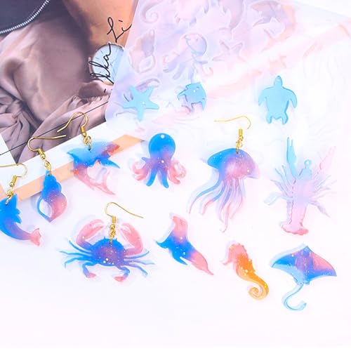 4 Piece Resin Earring Molds，53 Animal Shapes UV Resin Molds with Holes for Keychain Making Cats Dogs Bears Silicone Molds for Earring Necklace Pendant Jewelry Craft Supplies DIY Art Gift - color: Animal