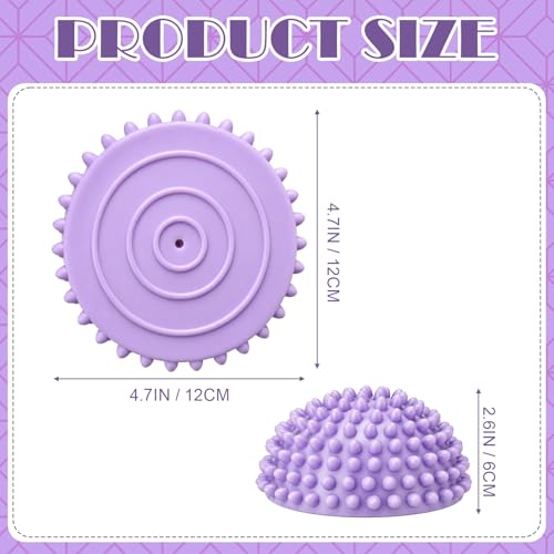 Threlaco 2 Pcs Half Round Massage Ball for Feet Spiky Massage Ball for Kids Adults Sports, Stability Training, Muscle Balancing Therapy, Yoga Gymnastics Exercise (Light Purple) - color: Light Purple