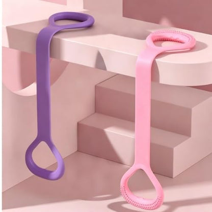 운동 밴드 - 손잡이가 달린 피규어 8 저항 밴드, 여성용 탄성 운동 밴드