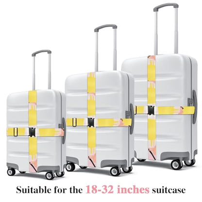 6 Pieces Luggage Straps Patterned Luggage Strap Suitcase Straps Luggage Belt Adjustable Travel Luggage Belt Strap with Quick Release Buckle, 2 inches Wide by 72 inches Long (Clouds Style) - style: Clouds Style