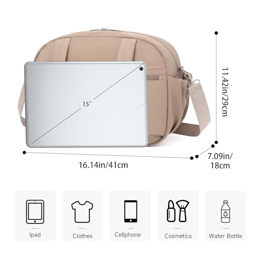 Handbag for Women Yoga Bag Large Capacity Yoga Pad Buckle with Shoe Compartment Water Bottle Sports Gym Bag Travel - color: D04-1 Khaki