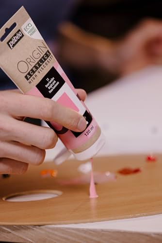 PEBEO Origin Acrylics 120ml Matte Acrylic Paint, Bright Pink | Warm playful pink in matte heavy-body acrylic - impasto texture and easy brushwork on canvas; made in France. - color: Bright Pink