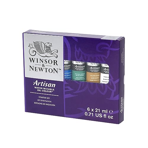 Winsor & Newton Artisan Water Mixable Oil Color Paint, Starter Set, 0.71-oz (21ml) Tubes, Set of 6 - style: Starter Set 6 x 0.71-oz