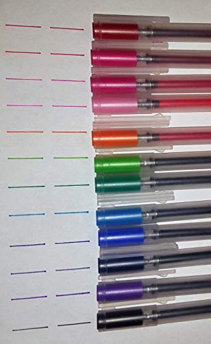 bouti1583 Gel Pens [0.5mm] 12 Colors Pack Ink Ball Point Pen For Office School Stationery Supply