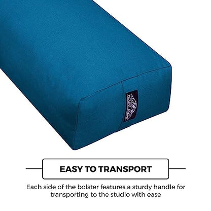 Mount Adams Firm Rectangular Yoga Bolster, 24x10x5in - color: Oceanside