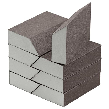 240 Grit Angled Sanding Blocks, Jamiikury Fine Sponge Sand Block Washable and Reusable, Wet & Dry Sandpaper Block for Wood Metal Drywall and Furniture Paint - Pack of 8 - size: 240 Grits