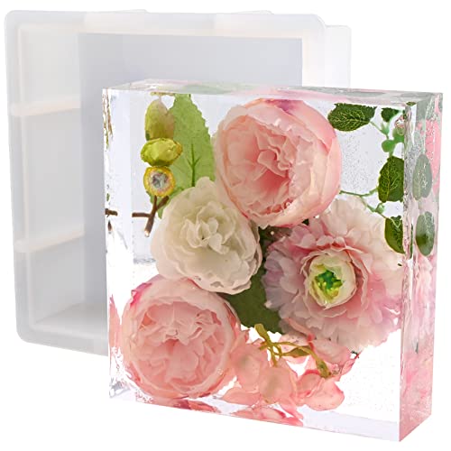 Actvty Square Silicone Molds for Resin, Deep Resin Molds for Epoxy Casting Flowers Preservation DIY Valentine, Anniversary, Wedding Keepsake Home Decor - size: Square Resin Mold