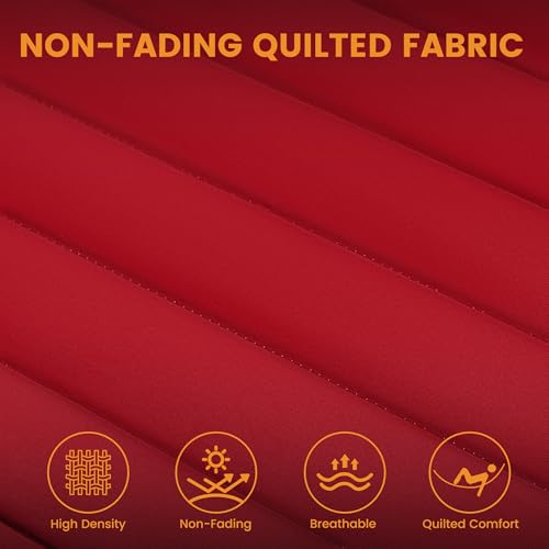 Lazy Daze 12 FT Double Hammock with Spreader Bar for Outside, Burgundy | 2 Person Heavy Duty Hammock with Detachable Pillow and Carabiners for Outdoor Backyard Poolside, 450lbs Weight Capacity - color: Burgundy