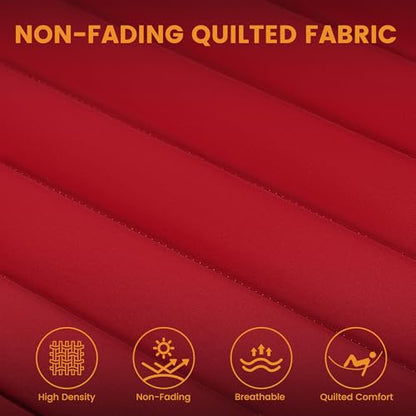 Lazy Daze 12 FT Double Hammock with Spreader Bar for Outside, Burgundy | 2 Person Heavy Duty Hammock with Detachable Pillow and Carabiners for Outdoor Backyard Poolside, 450lbs Weight Capacity - color: Burgundy
