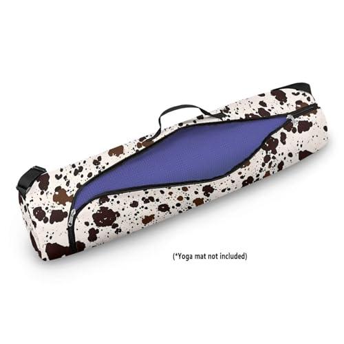 Yoga Mat Bag for Women & Men Full-Zip Yoga Mat Carrier Bag for Class Workout Park with Adjustable Strap - color: Cow Spot Printed