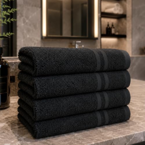 Bulk 72-Pack Professional-Grade Bleach Safe Salon Towels, 16" x 27", Black - color: Black, size: 72 Pack